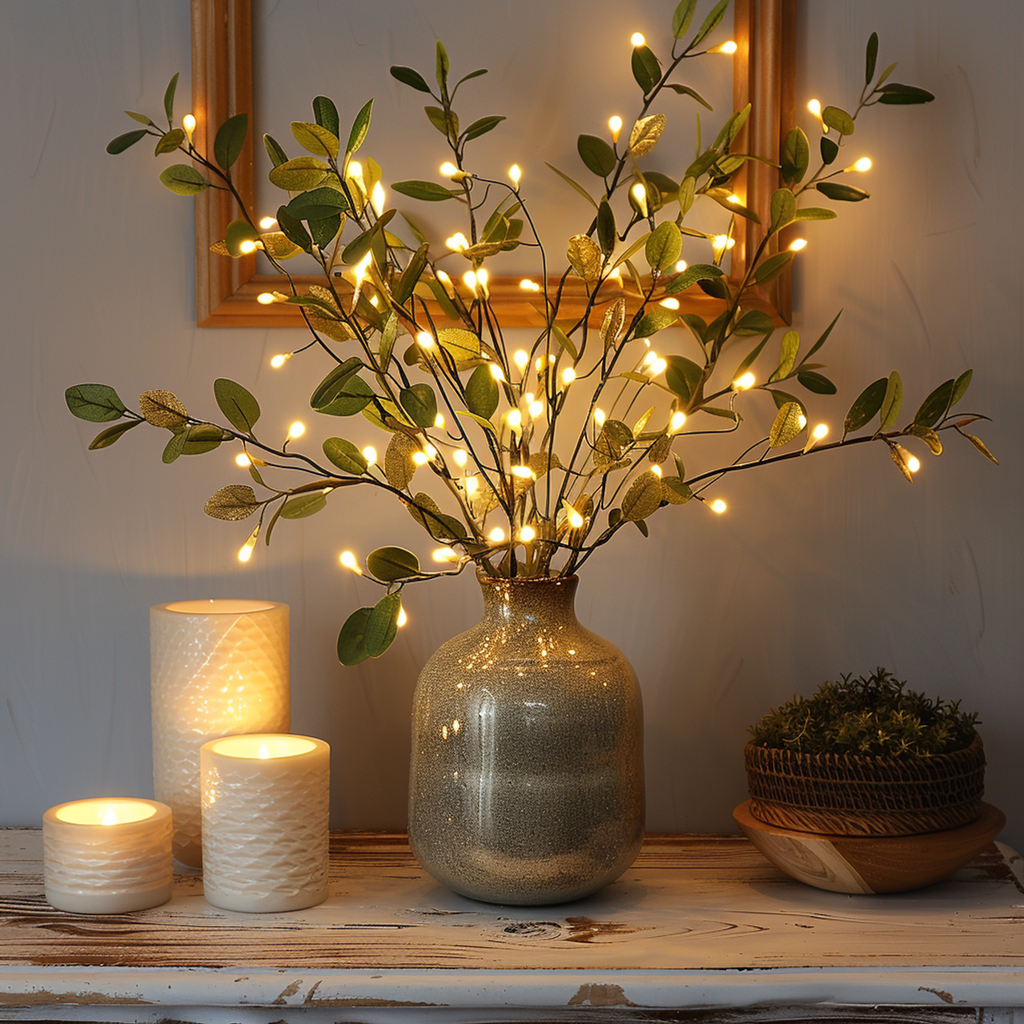 Mosrugs | LumiVista Magical Olive Branch String Light – 70cm Elegant LED Decoration