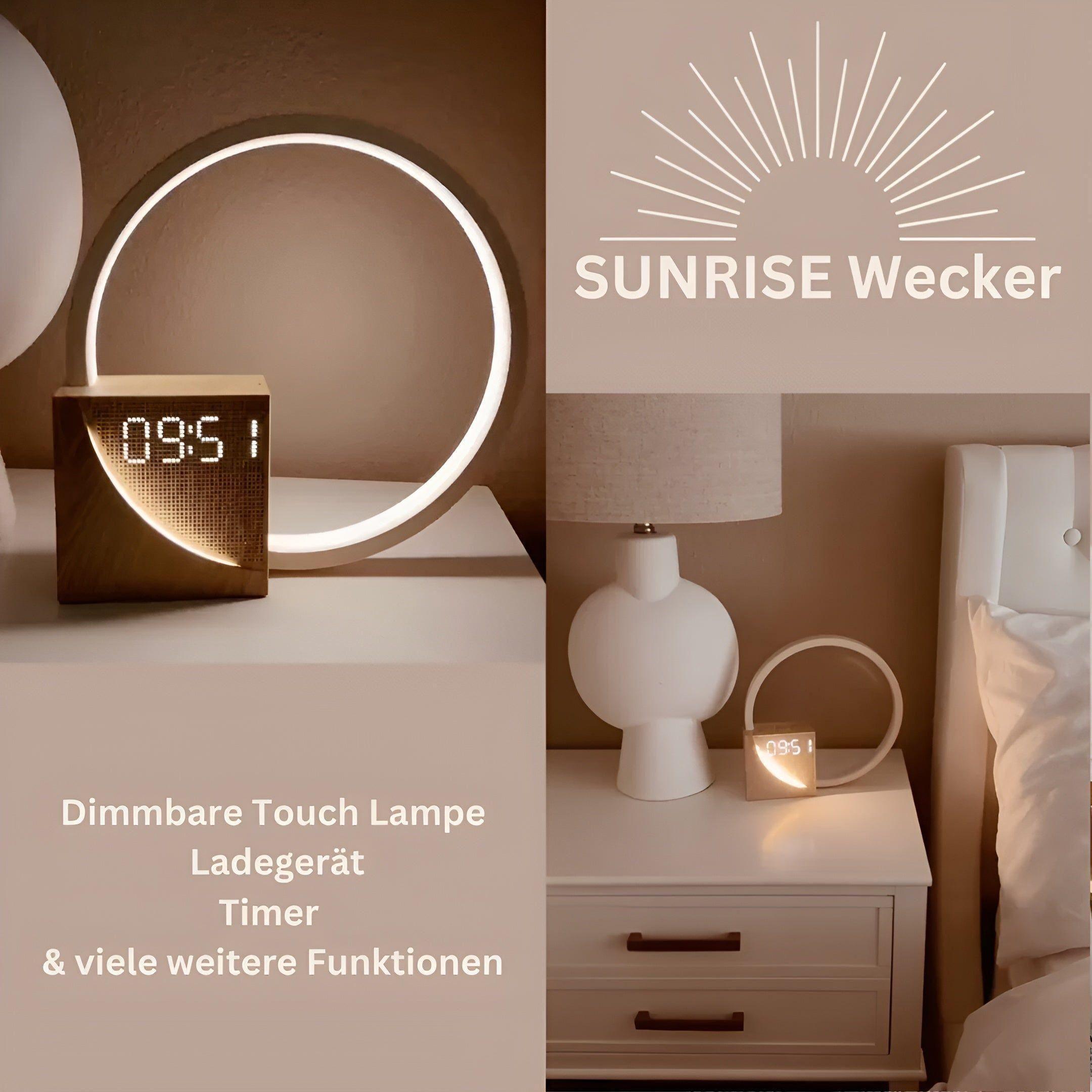 Mosrugs | Smart Snooze – Sunrise Simulation Alarm Clock with Dimmable Touch Lamp & Soothing Sounds