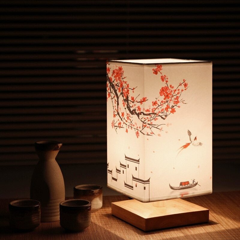 Mosrugs | Kyomi Japanese-Scandinavian Table Lamp – Minimalist Wooden Accent Light