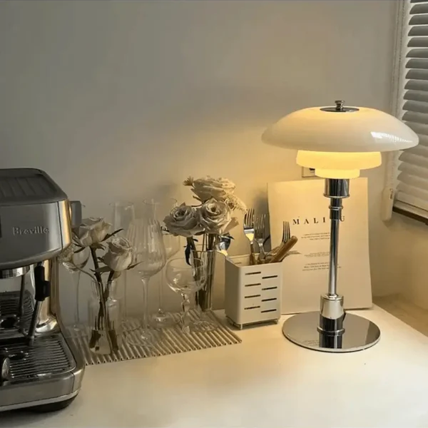 Mosrugs | Scandinavian Dimmable Table Lamp – Modern Danish Designer Iron & Glass Lamp