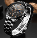 Mosrugs | Military Black Steel Watch – Elegant Stainless Steel Men’s Wristwatch with Waterproof Design