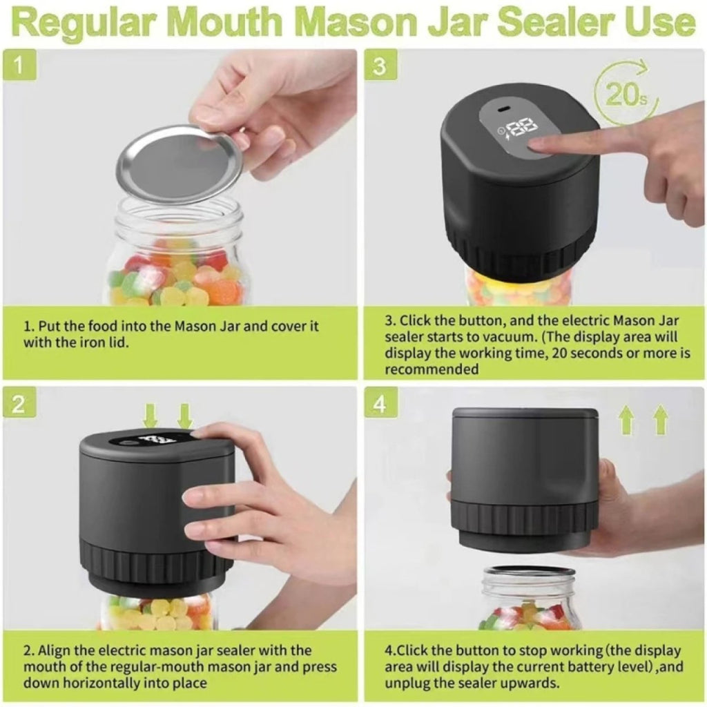Mosrugs | Electric Mason Jar Vacuum Sealer Kit