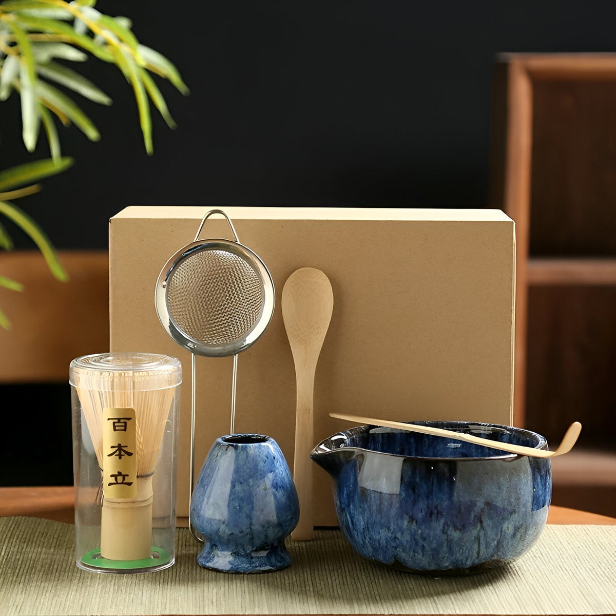 Mosrugs | Traditional Matcha Tea Set – 6-Piece Authentic Japanese Matcha Kit – Premium Bamboo & Ceramic