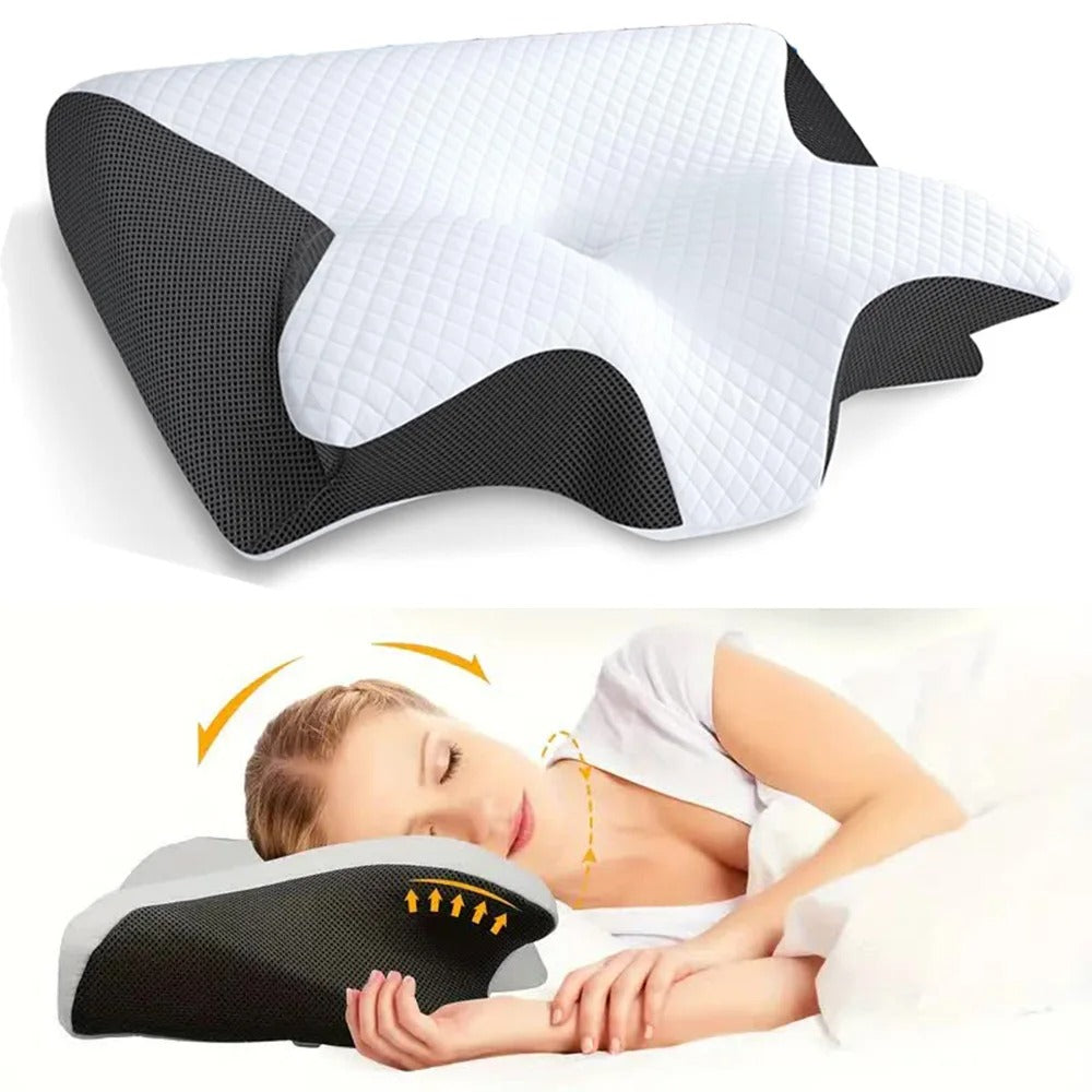 Mosrugs | Butterfly Neck Support Memory Pillow | Ergonomic, Hypoallergenic & Ideal for All Sleep Positions