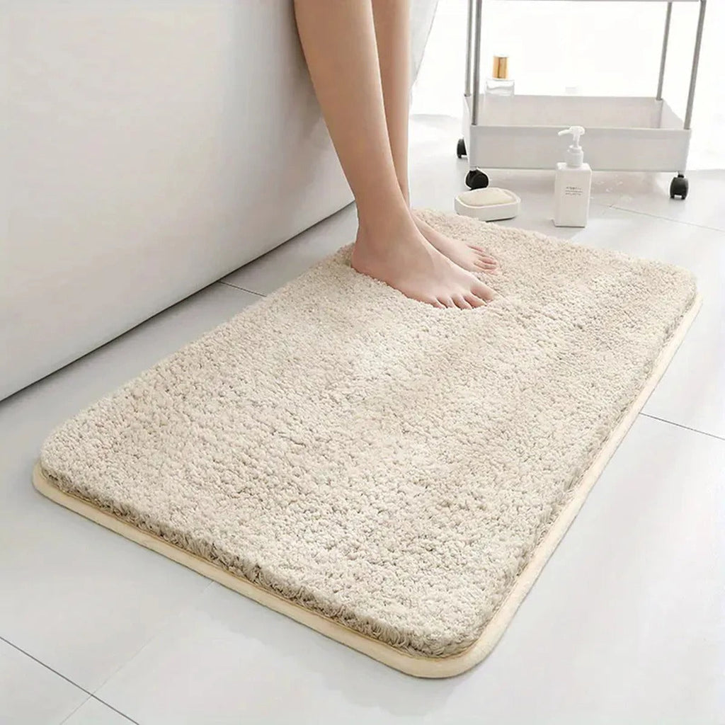 Mosrugs | Thickened Plush Anti-Slip Bathroom Mat | Super Absorbent, Durable & Machine Washable for Shower, Sink & Toilet Use