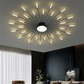 Mosrugs | Modern Industrial Ceiling Lamp Sputnik Fireworks | Black & Gold Finish. LED Lighting for Living Room. Dining Room & Bedroom Decor