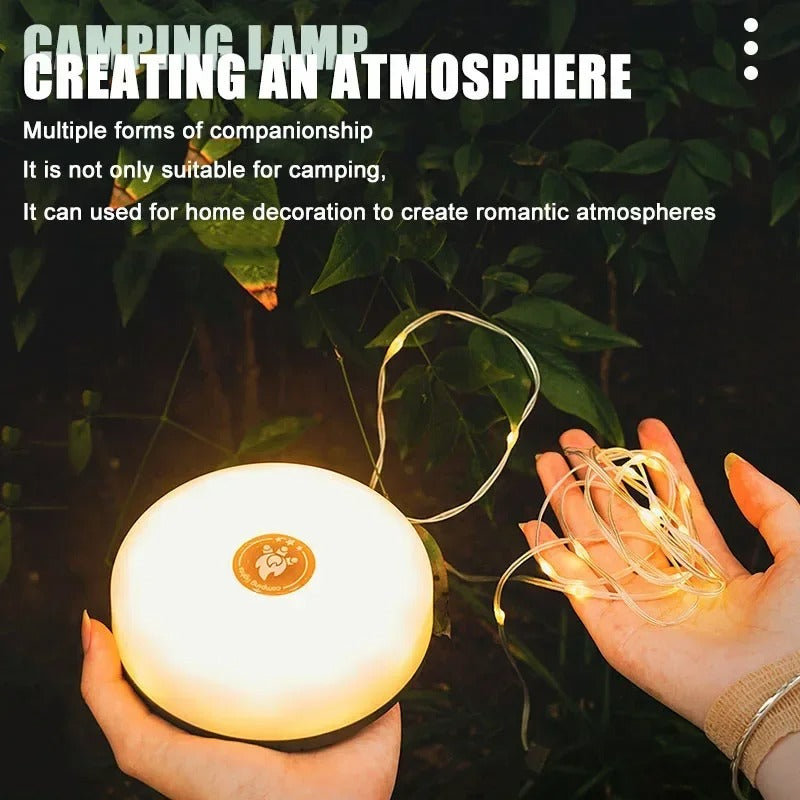 Mosrugs | CampBeam LED Outdoor String Lights – Rechargeable Waterproof Lights with Magnetic Hooks & 5 Lighting Modes