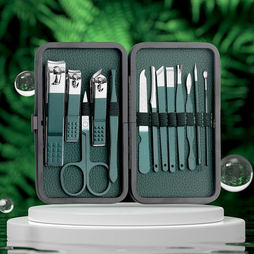 Mosrugs | Stainless Steel Grooming Set | 7, 13, or 24-Piece Kits for Manicures & Pedicures at Home or Travel