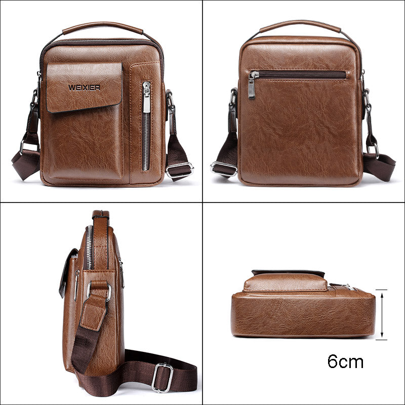 Mosrugs | Luxury Shoulder Bag for Men – PU Leather Crossbody Satchel with Adjustable Strap