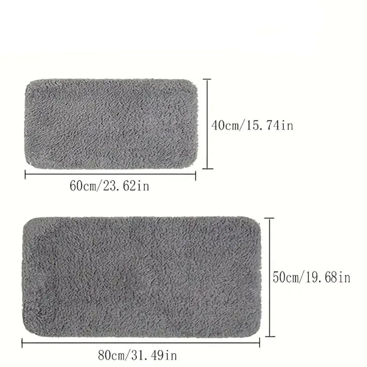 Mosrugs | Thickened Plush Anti-Slip Bathroom Mat | Super Absorbent, Durable & Machine Washable for Shower, Sink & Toilet Use