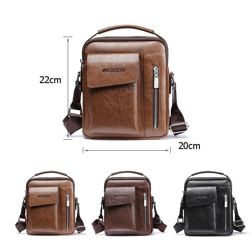 Mosrugs | Luxury Shoulder Bag for Men – PU Leather Crossbody Satchel with Adjustable Strap