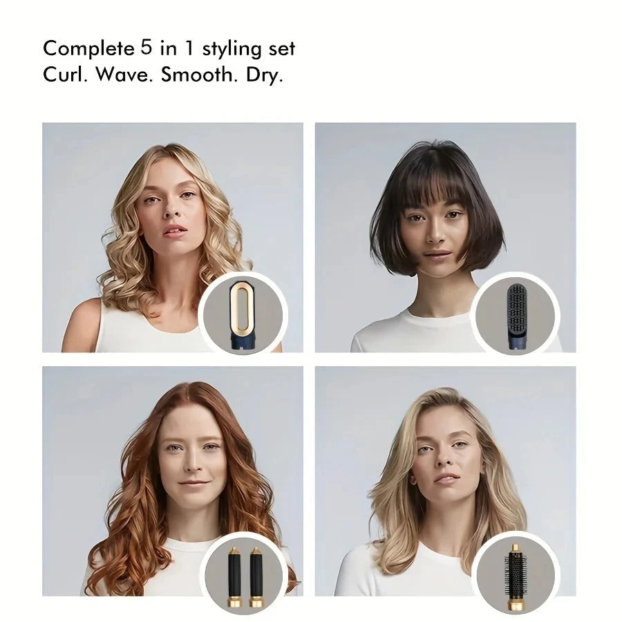 Mosrugs | Glossify 5-in-1 Hair Styler | 1000W Hot Air Brush with Ionic Technology