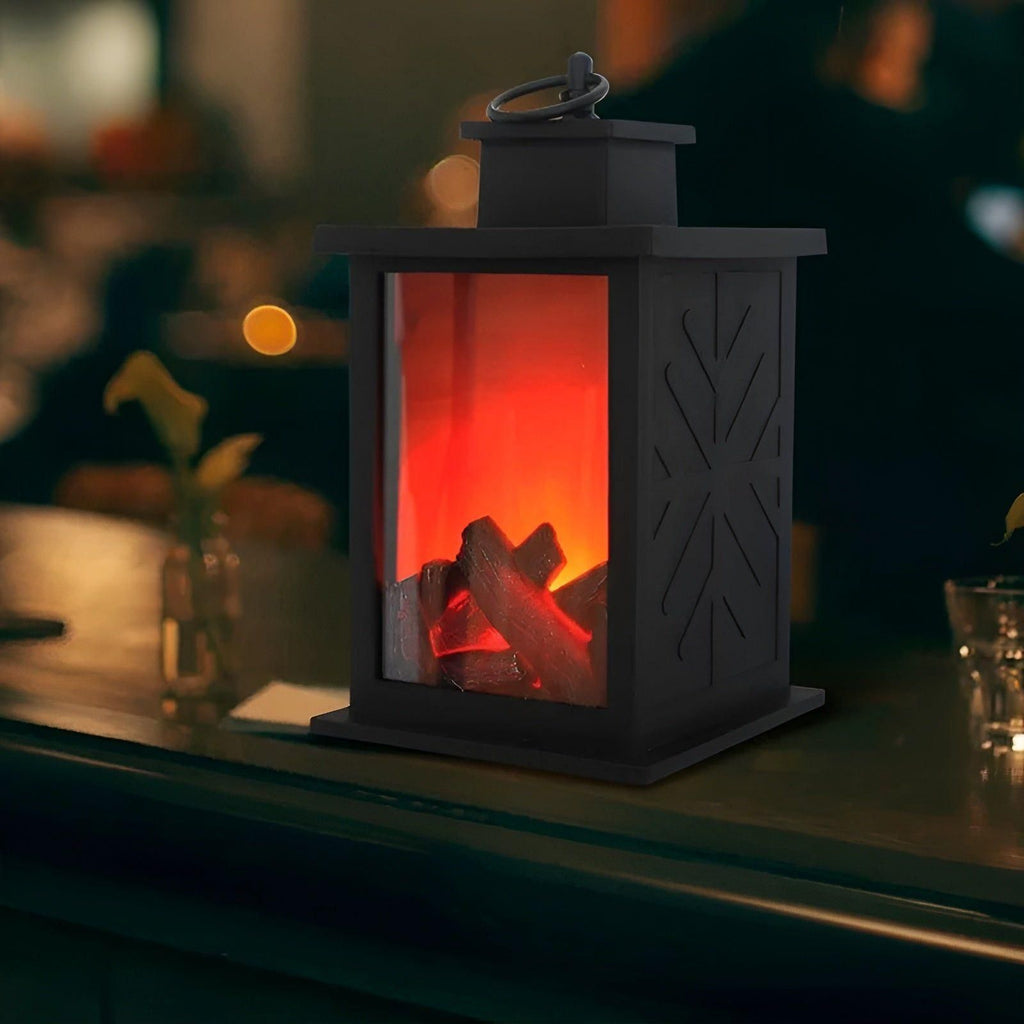 Mosrugs | RadiantFlame LED Lantern – Realistic Flame Table Lamp for Cosy Ambient Lighting