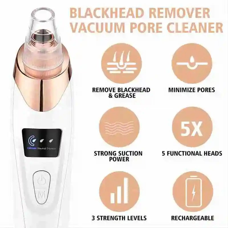 Mosrugs | Blackhead Remover Vacuum Pore Cleaner | Adjustable Suction, Multi-Functional Tool for Deep Cleansing & Acne Treatment at Home
