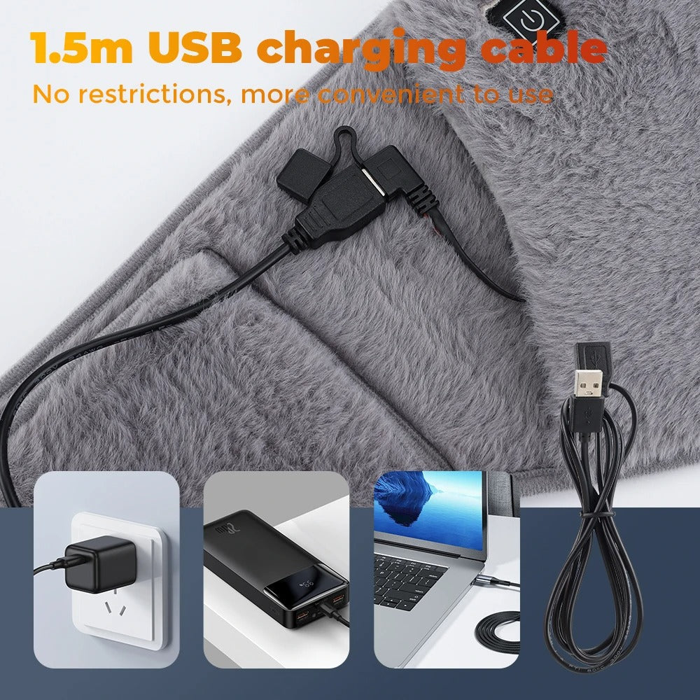 Mosrugs | USB Rechargeable Hand & Waist Warmer | Soft Velvet, 3 Heat Settings & Portable for Home, Office & Outdoor Use