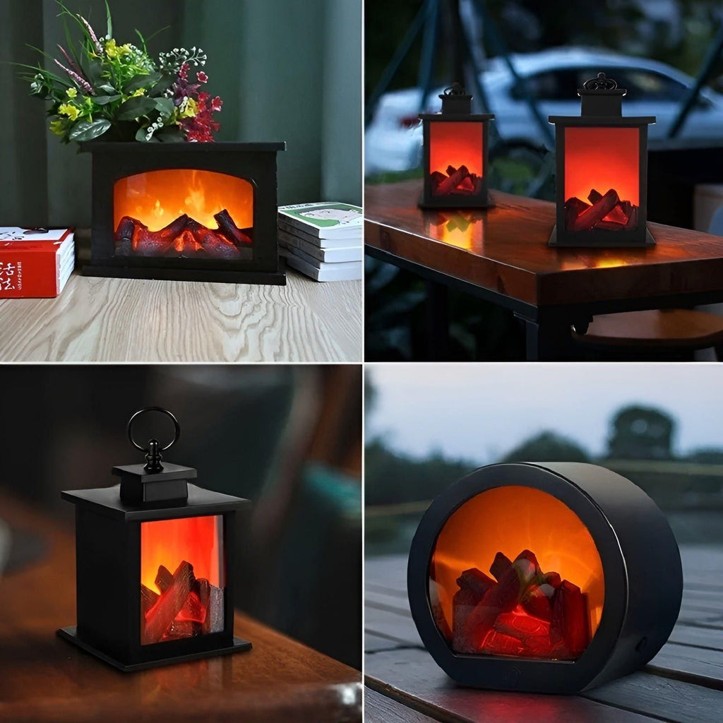 Mosrugs | RadiantFlame LED Lantern – Realistic Flame Table Lamp for Cosy Ambient Lighting