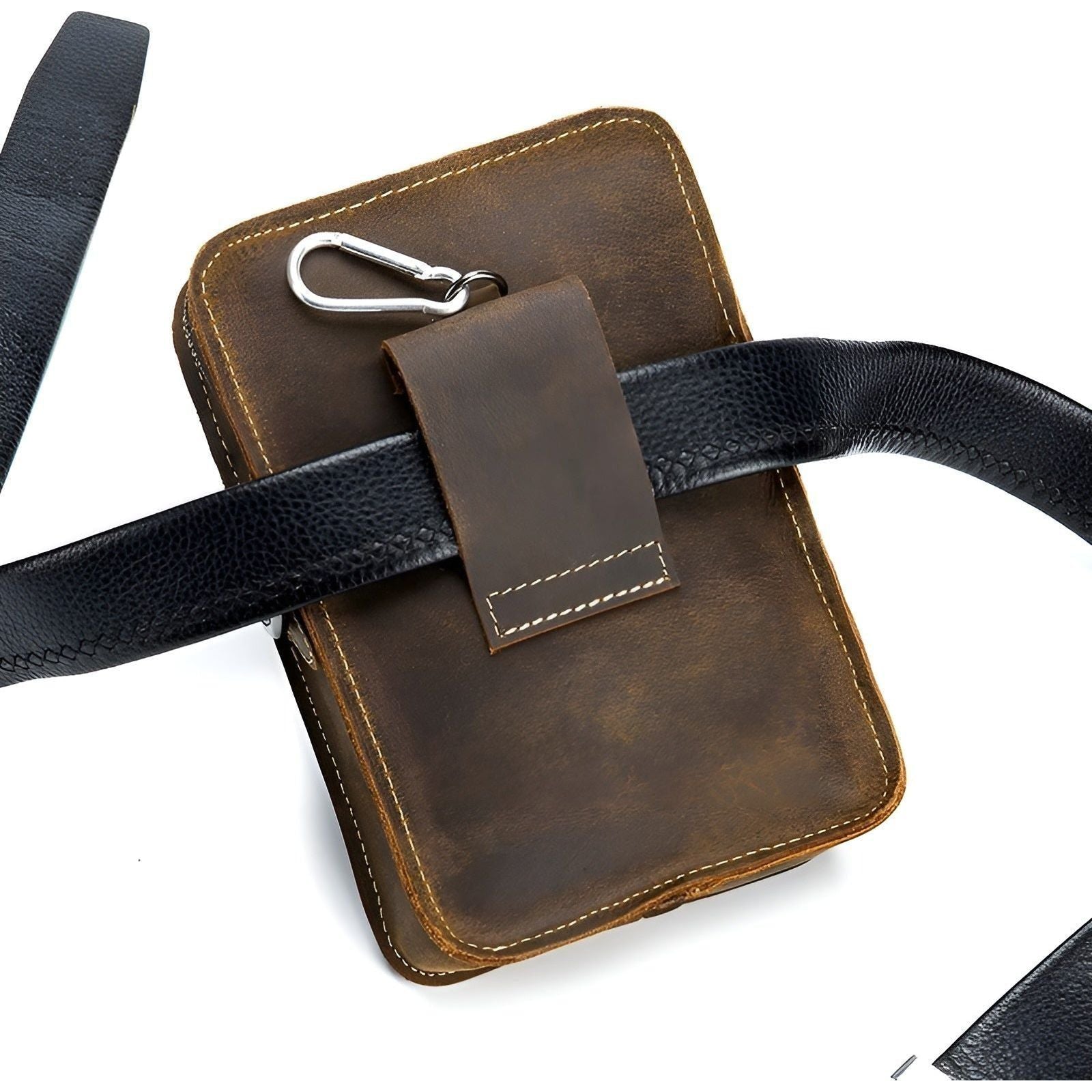 Mosrugs | Vidal Bag – Functional Leather Waist Bag for Men with Adjustable Strap and Multi-Pocket Design