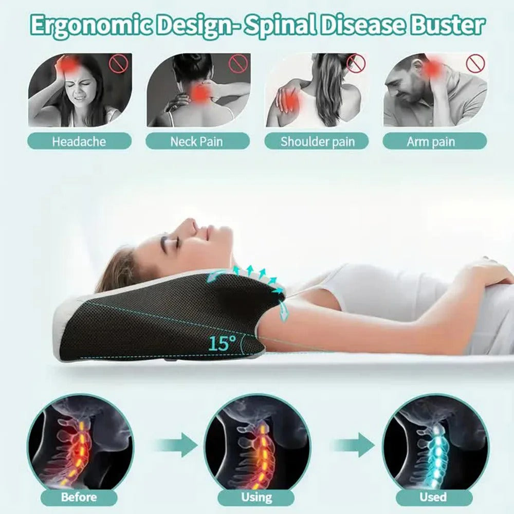 Mosrugs | Butterfly Neck Support Memory Pillow | Ergonomic, Hypoallergenic & Ideal for All Sleep Positions