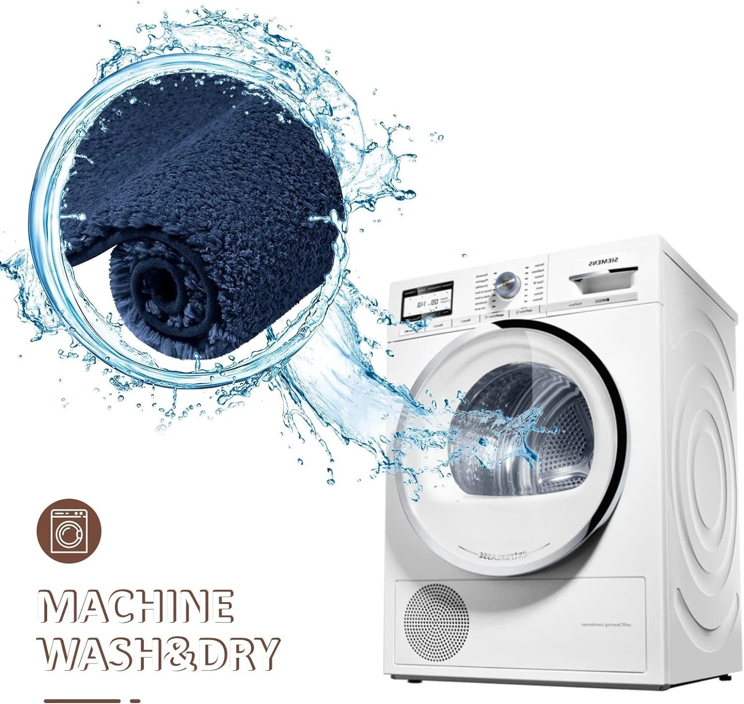 Mosrugs | Thickened Plush Anti-Slip Bathroom Mat | Super Absorbent, Durable & Machine Washable for Shower, Sink & Toilet Use