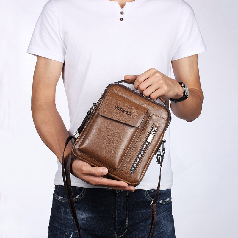Mosrugs | Luxury Shoulder Bag for Men – PU Leather Crossbody Satchel with Adjustable Strap