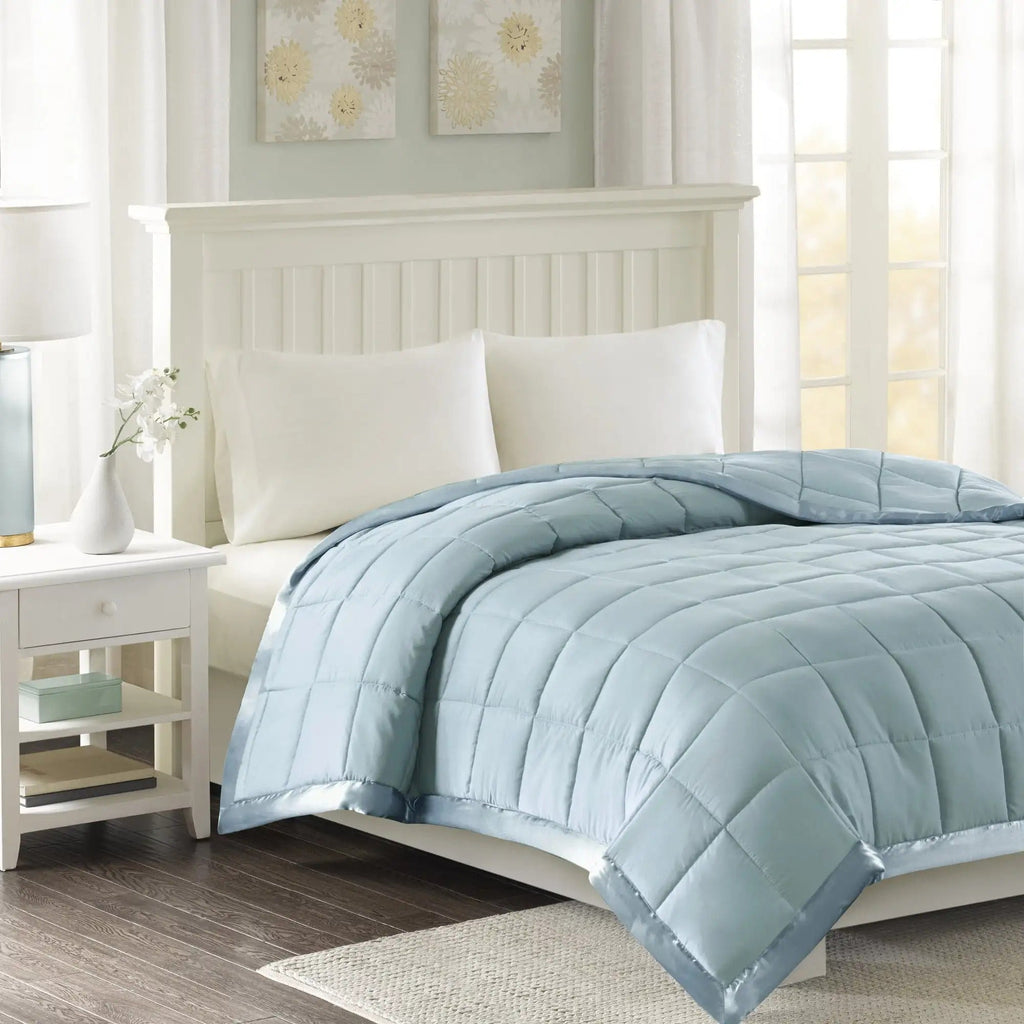 Mosrugs | BlueVelvet - Satin Accent Bedspread