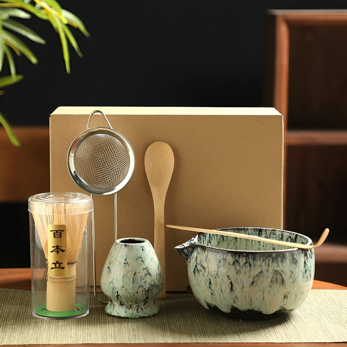 Mosrugs | Traditional Matcha Tea Set – 6-Piece Authentic Japanese Matcha Kit – Premium Bamboo & Ceramic