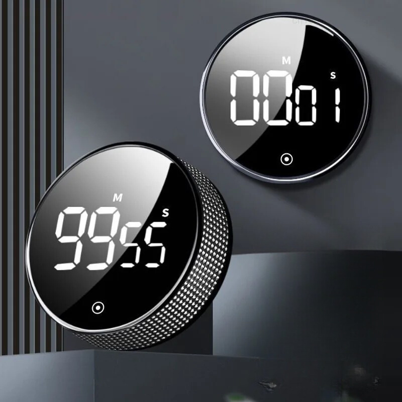 Mosrugs | SmartTime Kitchen Timer | Easy One-Twist Operation, Large LED Display & Adjustable Alarm for Cooking, Studying & Classroom Use