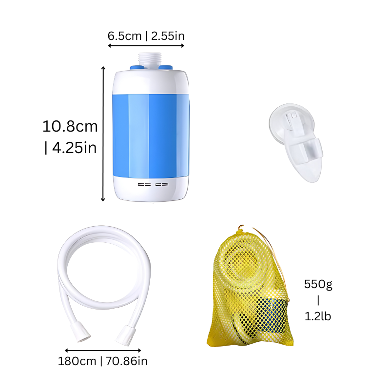 Mosrugs | AquaJet Portable Outdoor Shower – Rechargeable Travel Camping Shower with Adjustable Flow