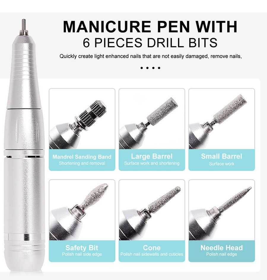 Mosrugs | ProNail 45000RPM Electric Nail File – Portable Rechargeable E-File for Manicure & Acrylic Nails | Low Noise