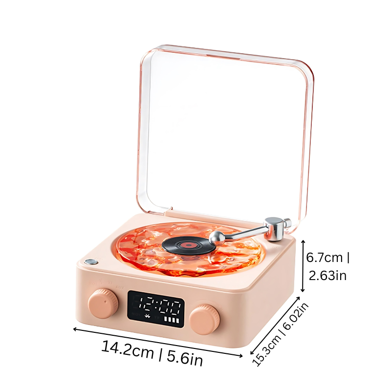 Mosrugs | Wireless Vinyl Record Player | Retro Design with Customizable Ambient Lighting for Home Entertainment