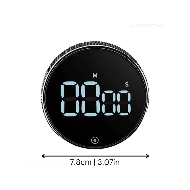 Mosrugs | SmartTime Kitchen Timer | Easy One-Twist Operation, Large LED Display & Adjustable Alarm for Cooking, Studying & Classroom Use