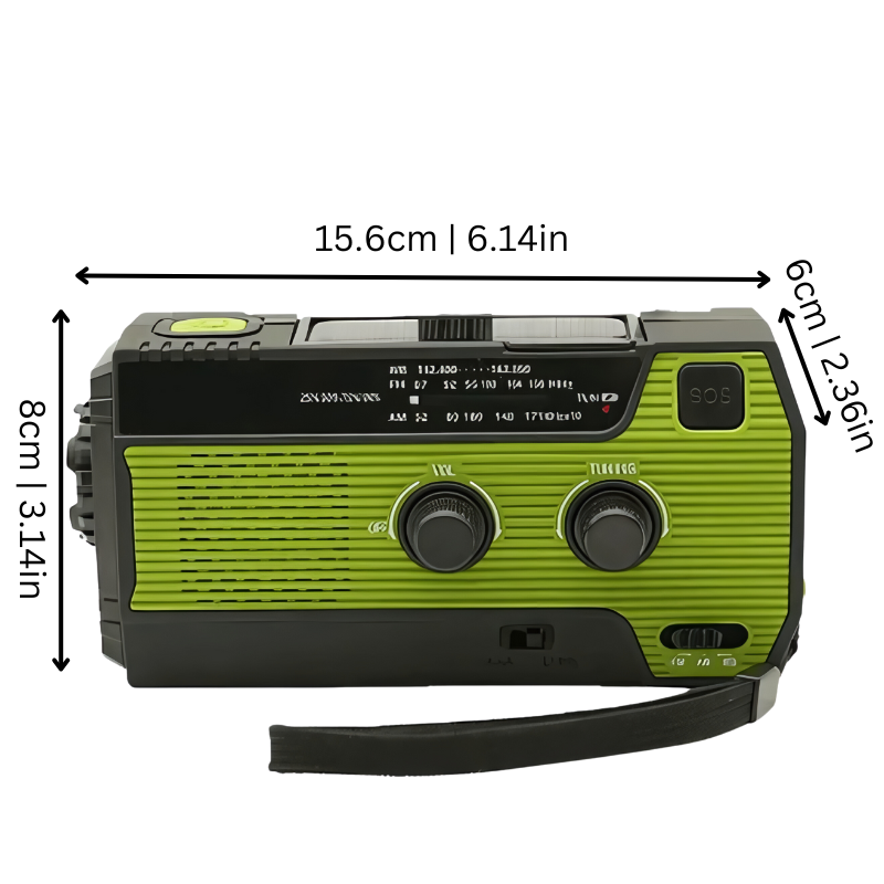 Mosrugs | All-In-One Emergency Radio | 4000mAh Battery, Solar & Hand Crank Charging for Outdoor Adventures and Emergency Preparedness