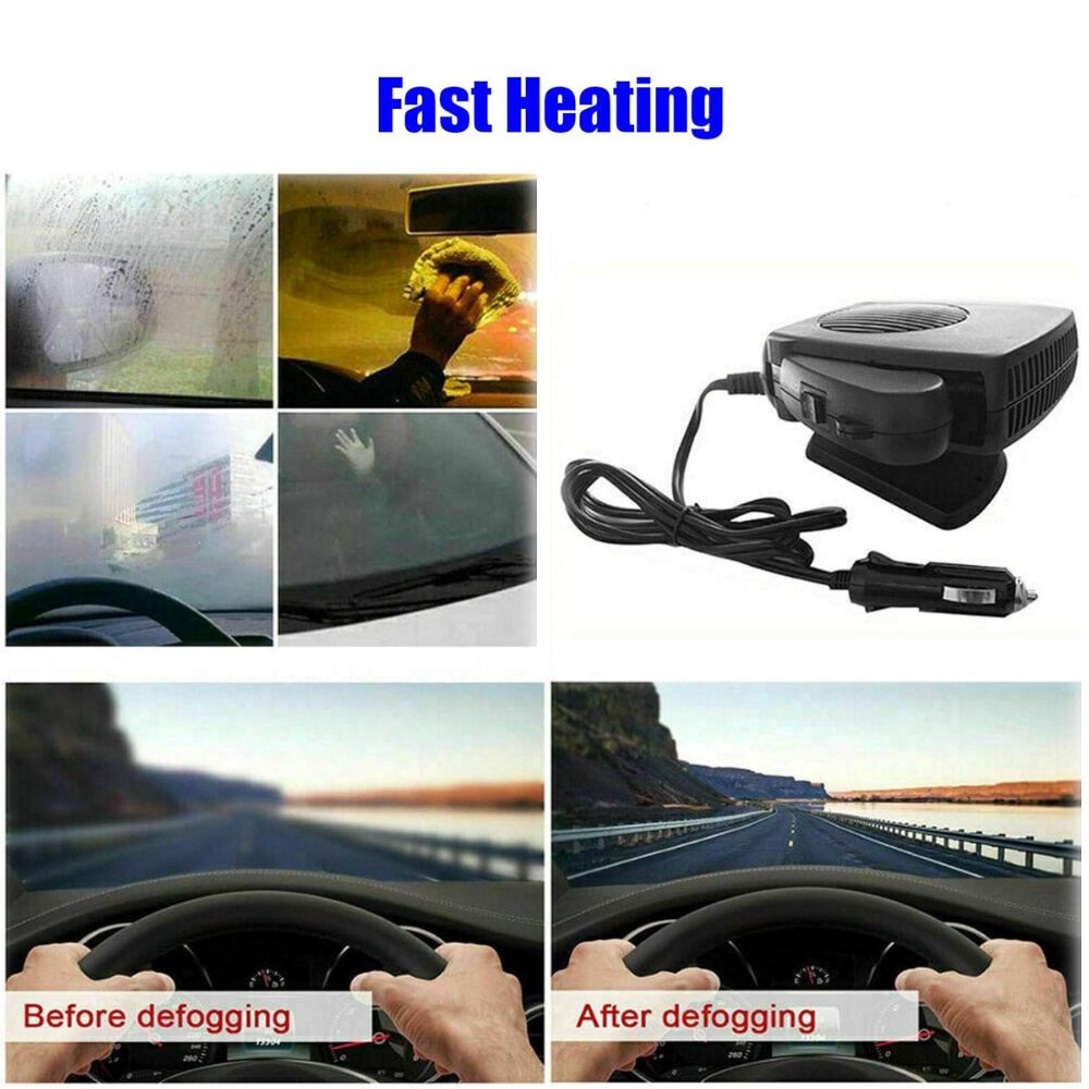 Mosrugs | TurboHeat | 12V Car Heater – 150W/300W Ceramic Fan Heater, Portable Car Defroster & Warmer