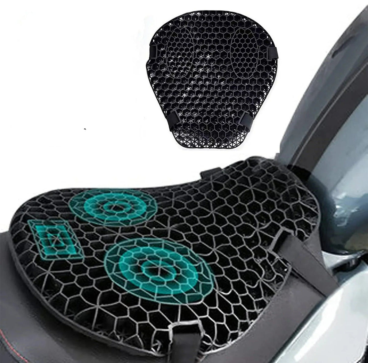 Mosrugs | HoneyRide – 3D Honeycomb Shock-Relief Motorcycle Seat Cushion
