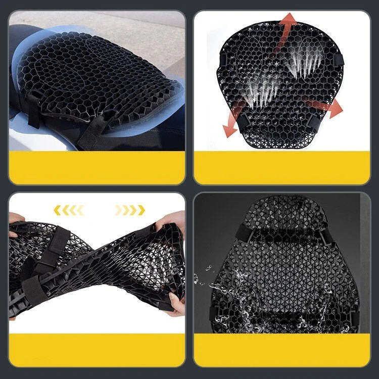 Mosrugs | HoneyRide – 3D Honeycomb Shock-Relief Motorcycle Seat Cushion
