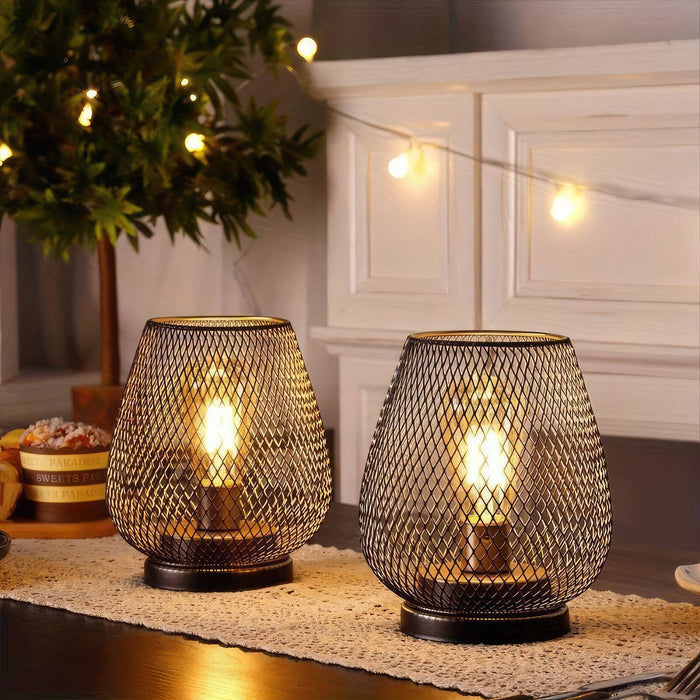 Mosrugs | AuroraMesh Table Lamp Set – Industrial Style with Warm Ambient Lighting