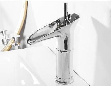 Mosrugs | Antique Brass Waterfall Basin Tap – Vintage Bathroom Mixer Faucet with Hot & Cold Control