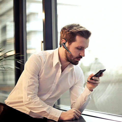 Mosrugs | Bluetooth 5.1 Noise Cancelling Headset | Dual Mic, Ergonomic Design & Hands-Free Calling for Professionals