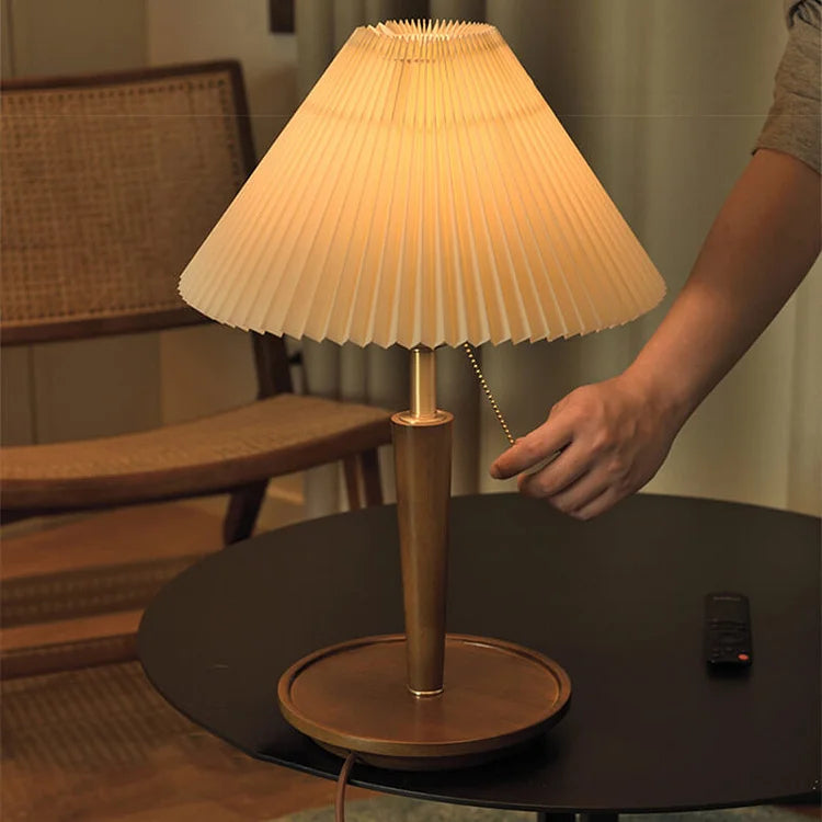 Mosrugs | GlowTimber - Classic Wooden Plissé Lamp