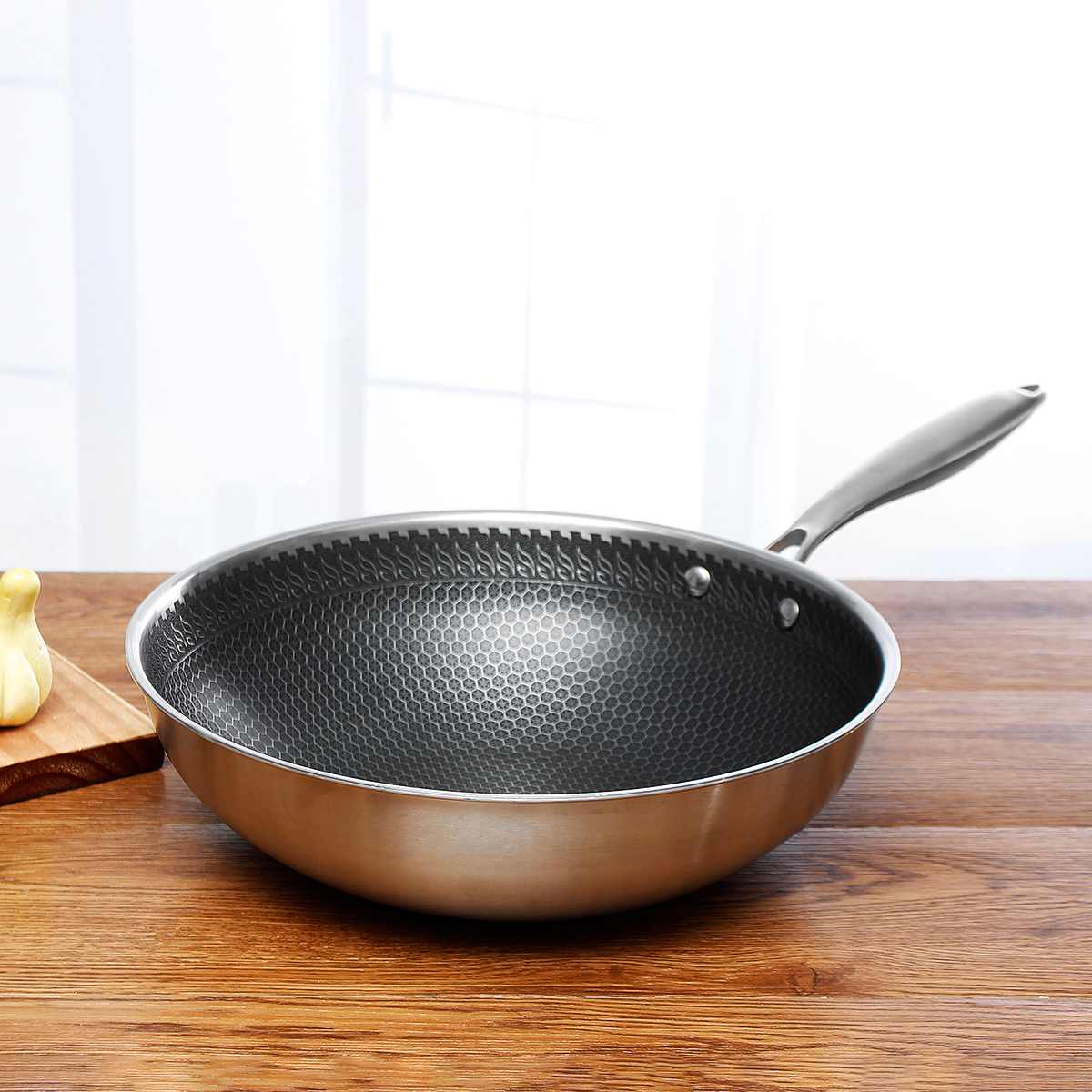 Mosrugs | KitchenPro Non-Stick Stainless Steel Frying Pan – Scratch-Resistant & Energy-Efficient