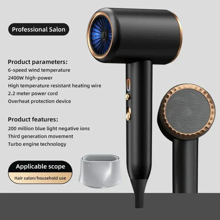 Mosrugs | GLAMDRY – 2400W Ionic Hair Dryer for Fast, Frizz-Free & Shiny Styling