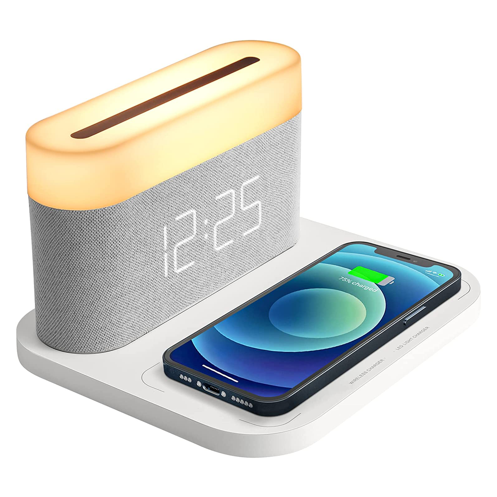 Mosrugs | 3-in-1 Wireless Charger, LED Lamp & Digital Alarm Clock | Fast Charging Dock