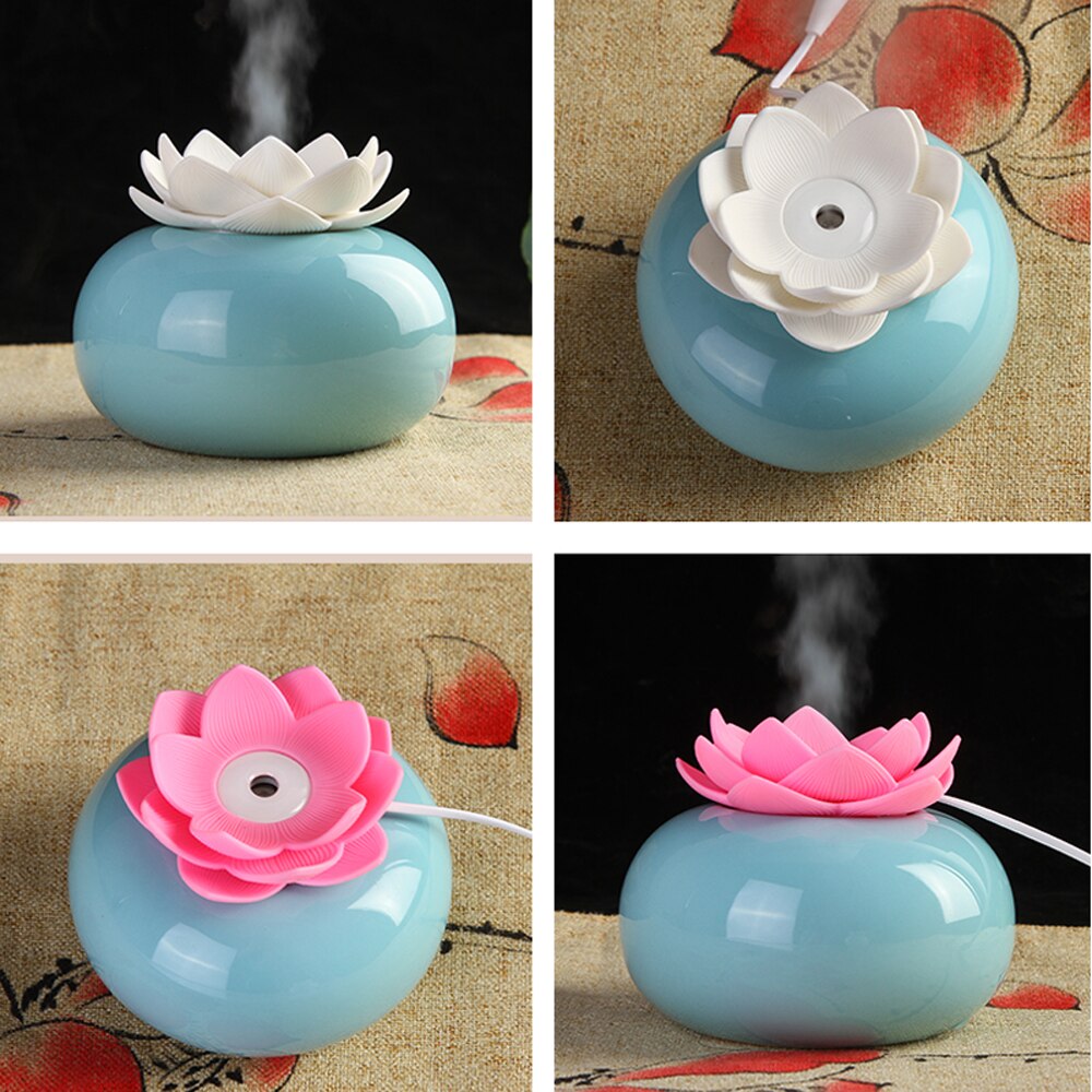 Mosrugs | Lotiscent | Ceramic Lotus Aroma Humidifier – Ultrasonic Essential Oil Diffuser for Relaxation & Wellness