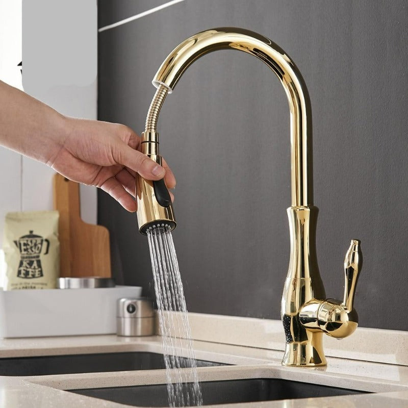 Mosrugs | Modern Pull-Out Kitchen Mixer Tap – Stainless Steel 360° Swivel with Extendable Spray Head