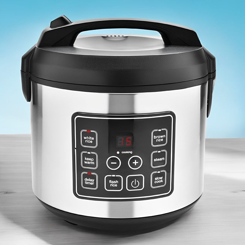 Mosrugs | 20-Cup Multifunctional Digital Rice Cooker – Stainless Steel with Sensor Logic Technology