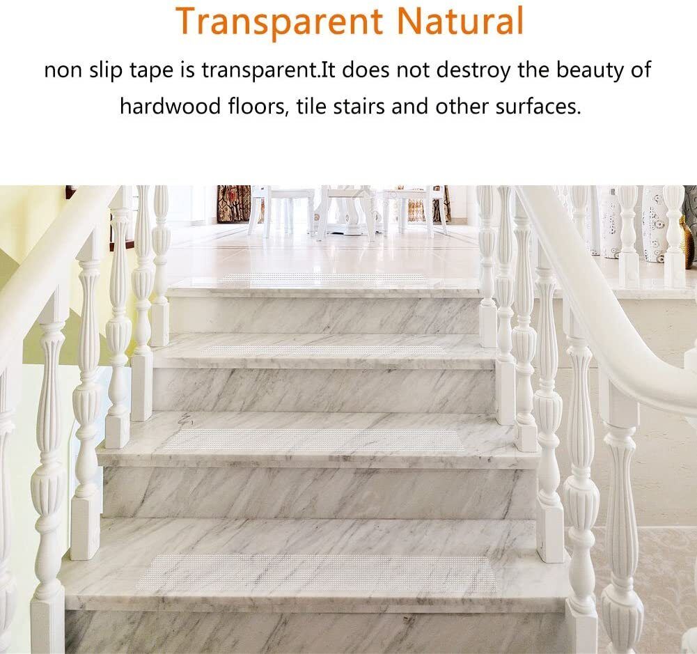 Mosrugs | Clear Non-Slip Stair Tread Strips – Indoor Safety Grip Tape for Steps