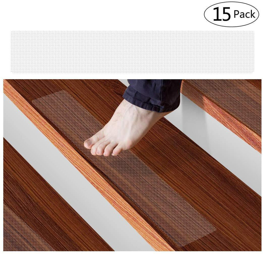 Mosrugs | Clear Non-Slip Stair Tread Strips – Indoor Safety Grip Tape for Steps