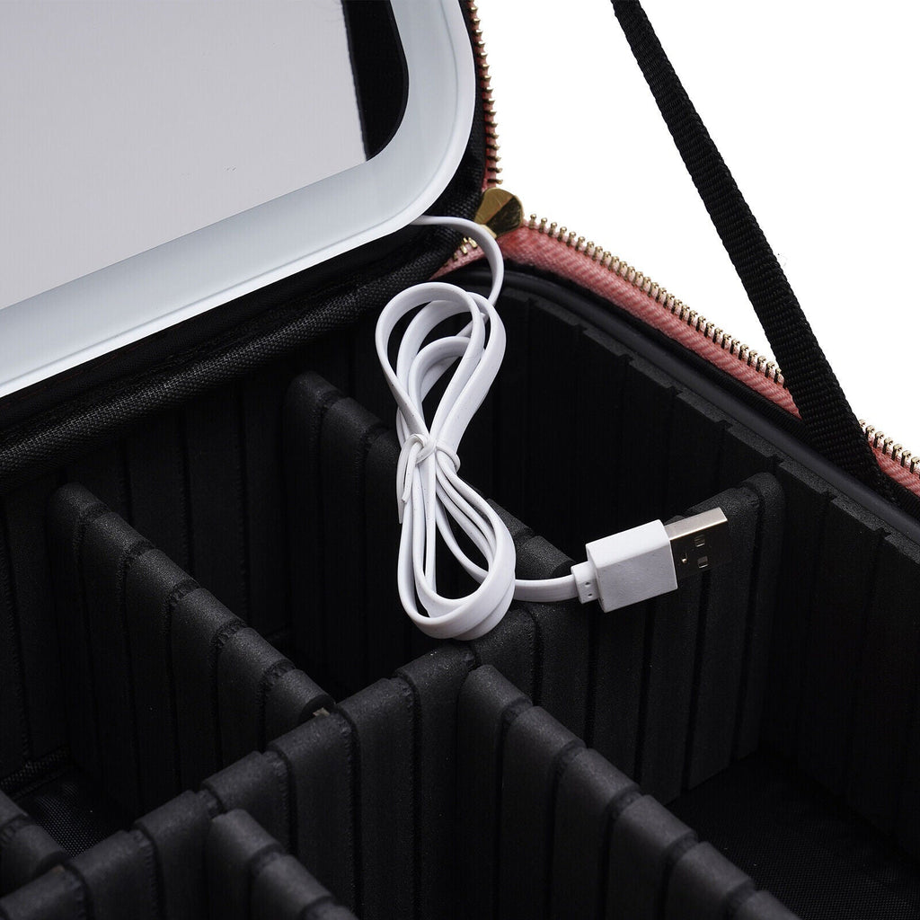 Mosrugs | Portable Travel Makeup Case with LED Mirror & Adjustable Light