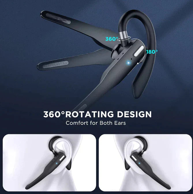 Mosrugs | RoadMic Pro – Wireless Bluetooth 5.1 Headset with Dual Mic & Noise Cancellation for Calls and Work