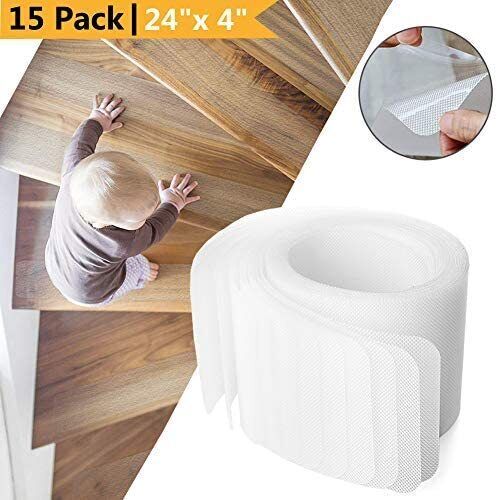 Mosrugs | Clear Non-Slip Stair Tread Strips – Indoor Safety Grip Tape for Steps